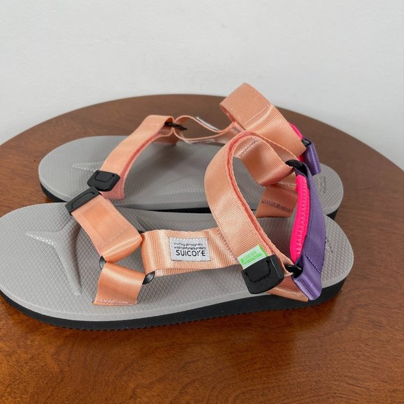 Suicoke Depa-Cab Sandals Pink/Grey - Picture 2 of 9
